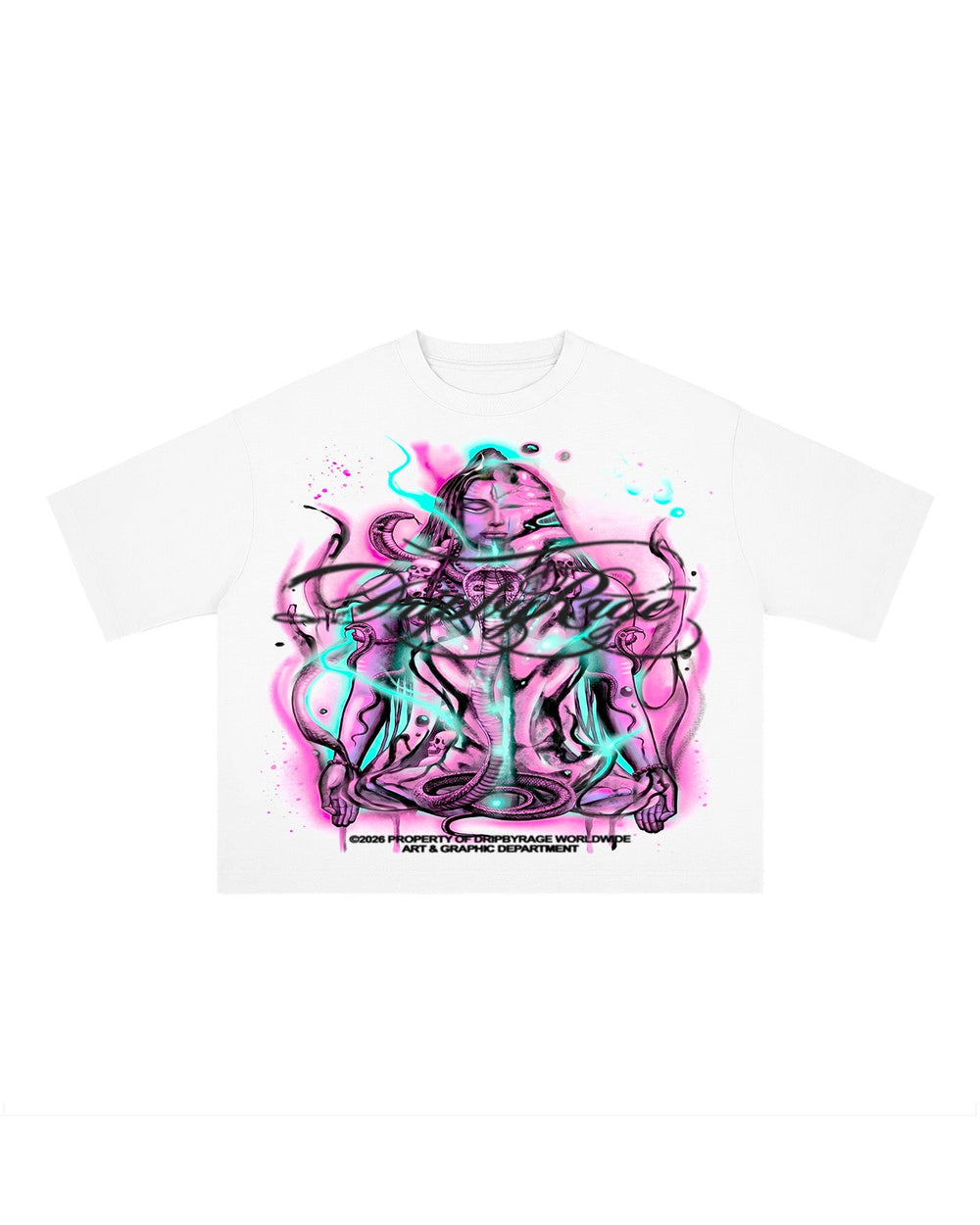 SHIVA SNAKES BOXY T-SHIRT - Drip by Rage