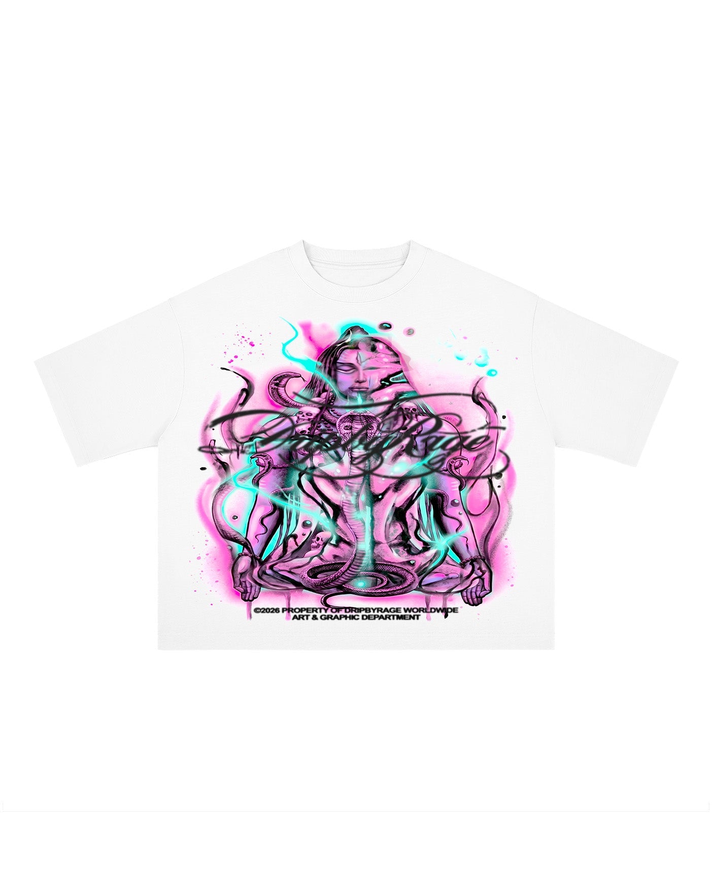 SHIVA SNAKES BOXY T-SHIRT - Drip by Rage