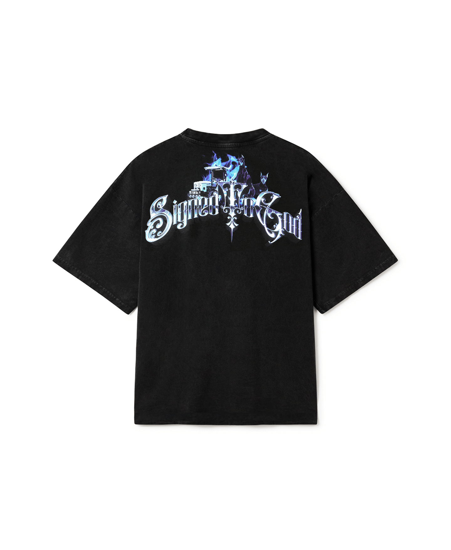 SIGNED TO GOD OVERSIZED FADED T-SHIRT BLACK - Drip by Rage
