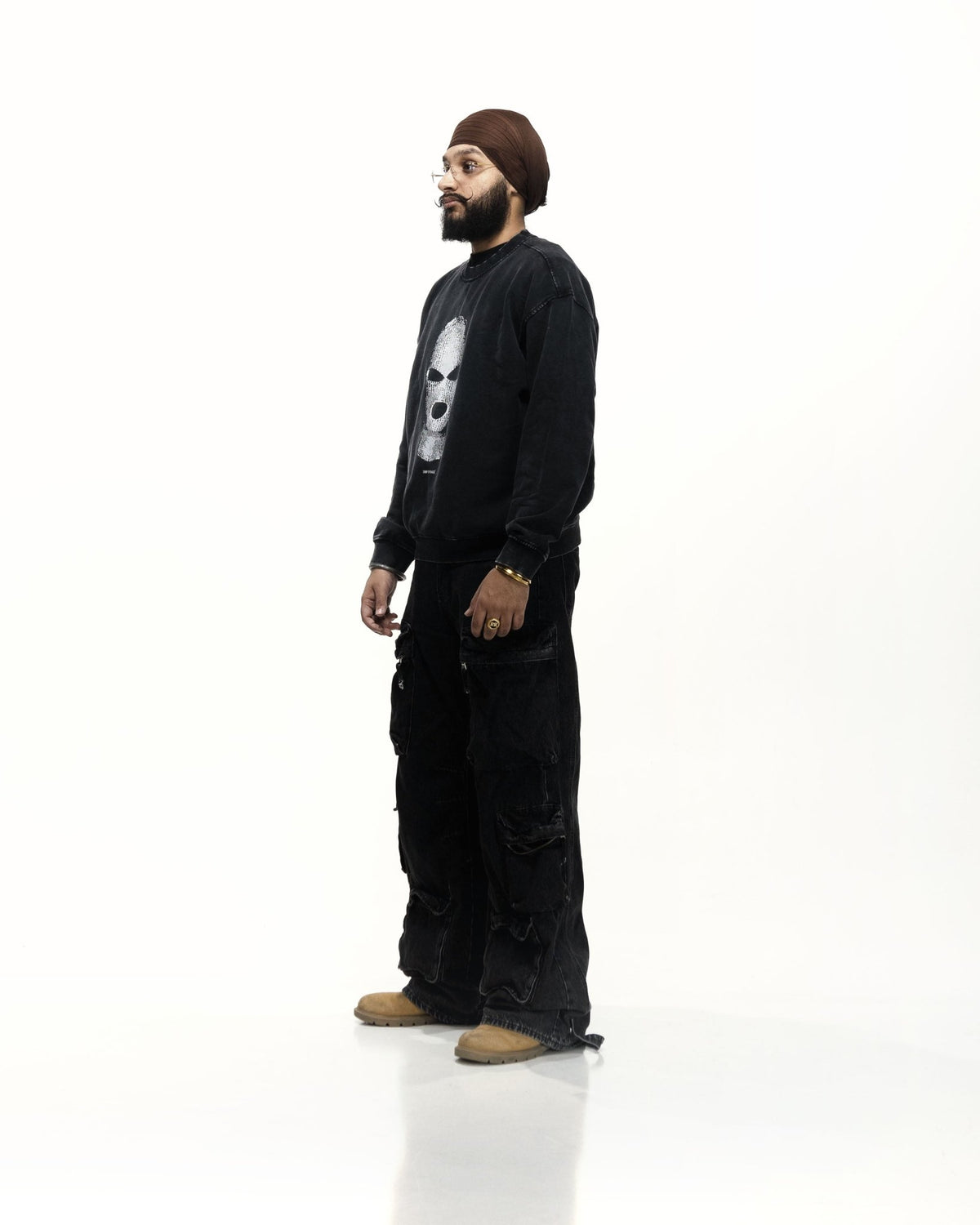 SKI MASK OVERSIZED FADED SWEATSHIRT - Drip by Rage