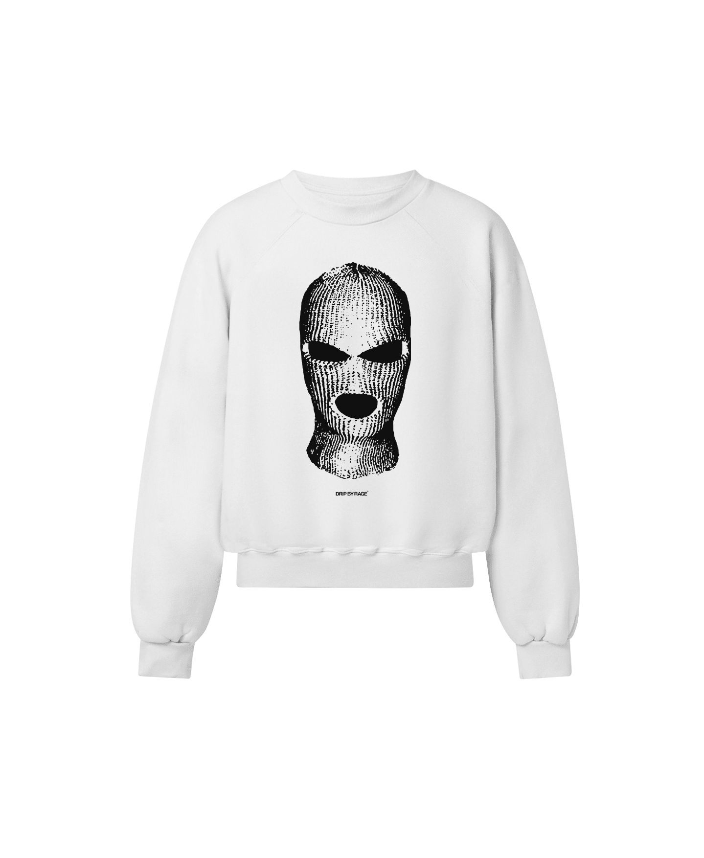 SKI MASK OVERSIZED SWEATSHIRT WHITE - Drip by Rage