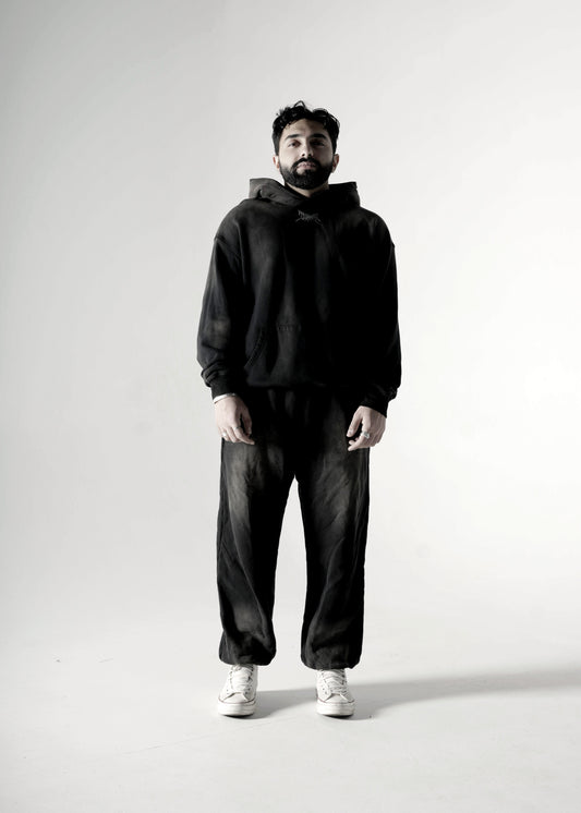 SMOKY BLACK FADED OVERSIZED PREMIUM SWEATPANTS