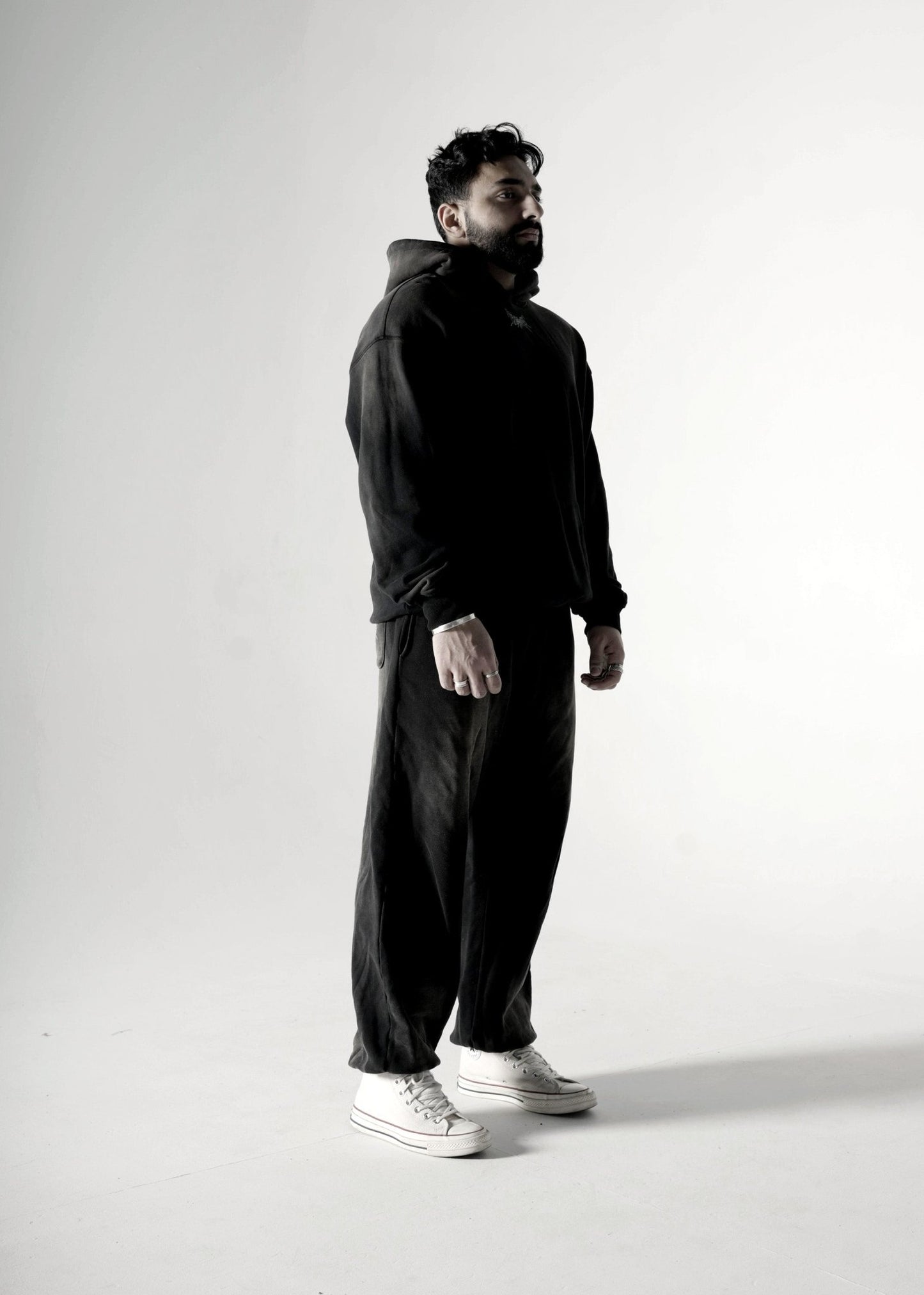 SMOKY BLACK FADED OVERSIZED PREMIUM HOODIE - Drip by Rage
