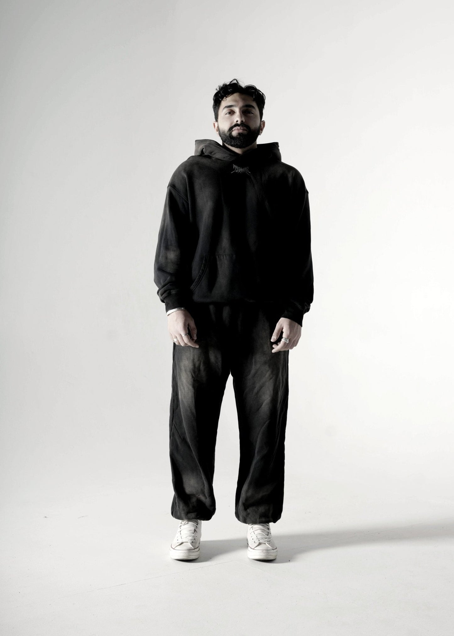 SMOKY BLACK FADED OVERSIZED PREMIUM HOODIE - Drip by Rage