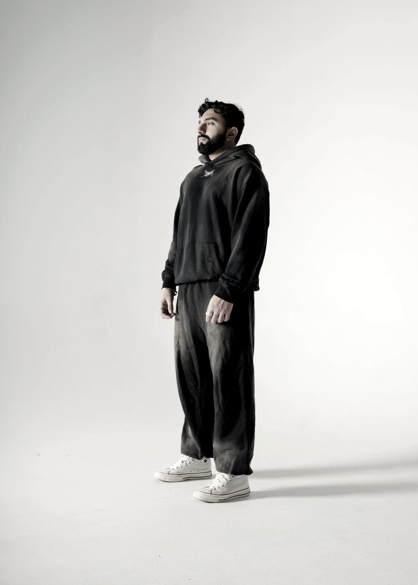 SMOKY BLACK FADED OVERSIZED PREMIUM HOODIE - Drip by Rage