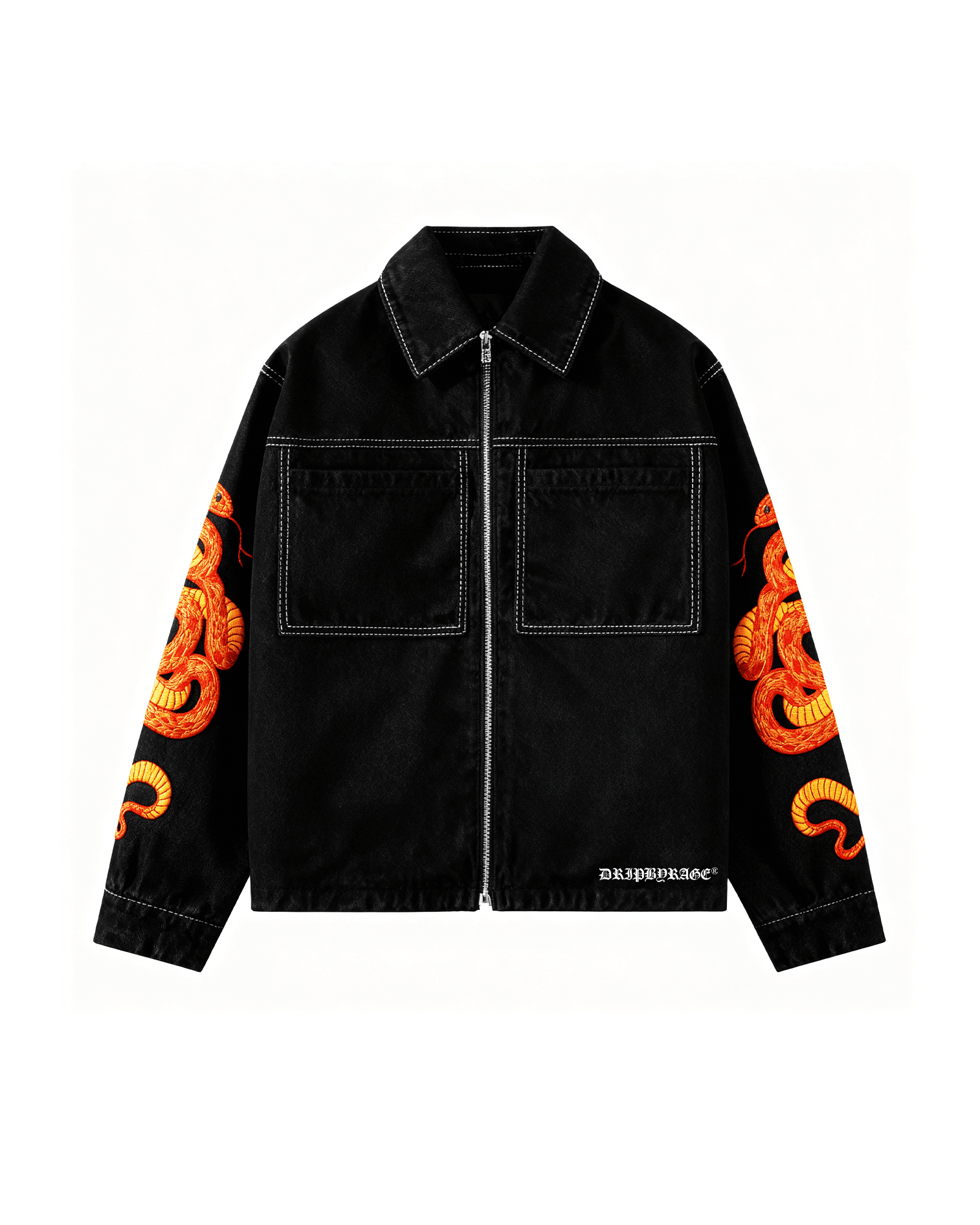 Snake Prince Denim Jacket - Drip by Rage