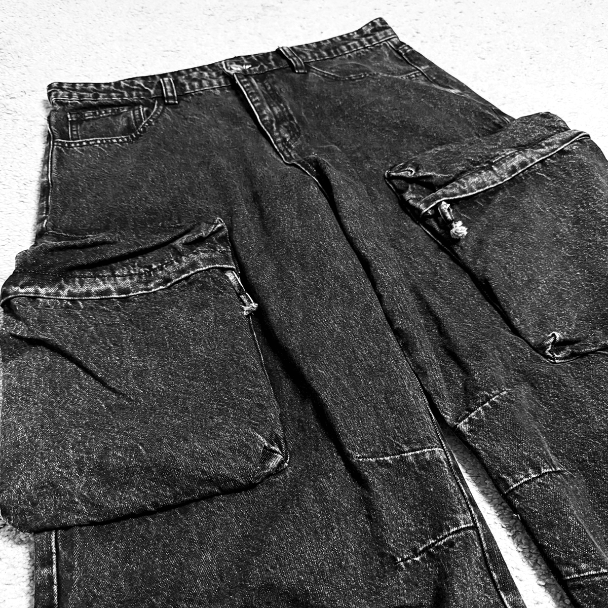 STONE WASHED CARGO DENIM - Drip by Rage