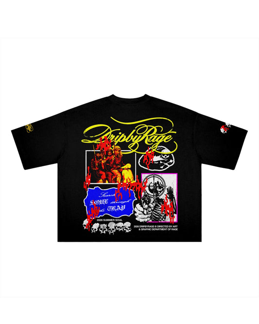 STREET FURY DOUBLE PRINT BOXY T-SHIRT - Drip by Rage