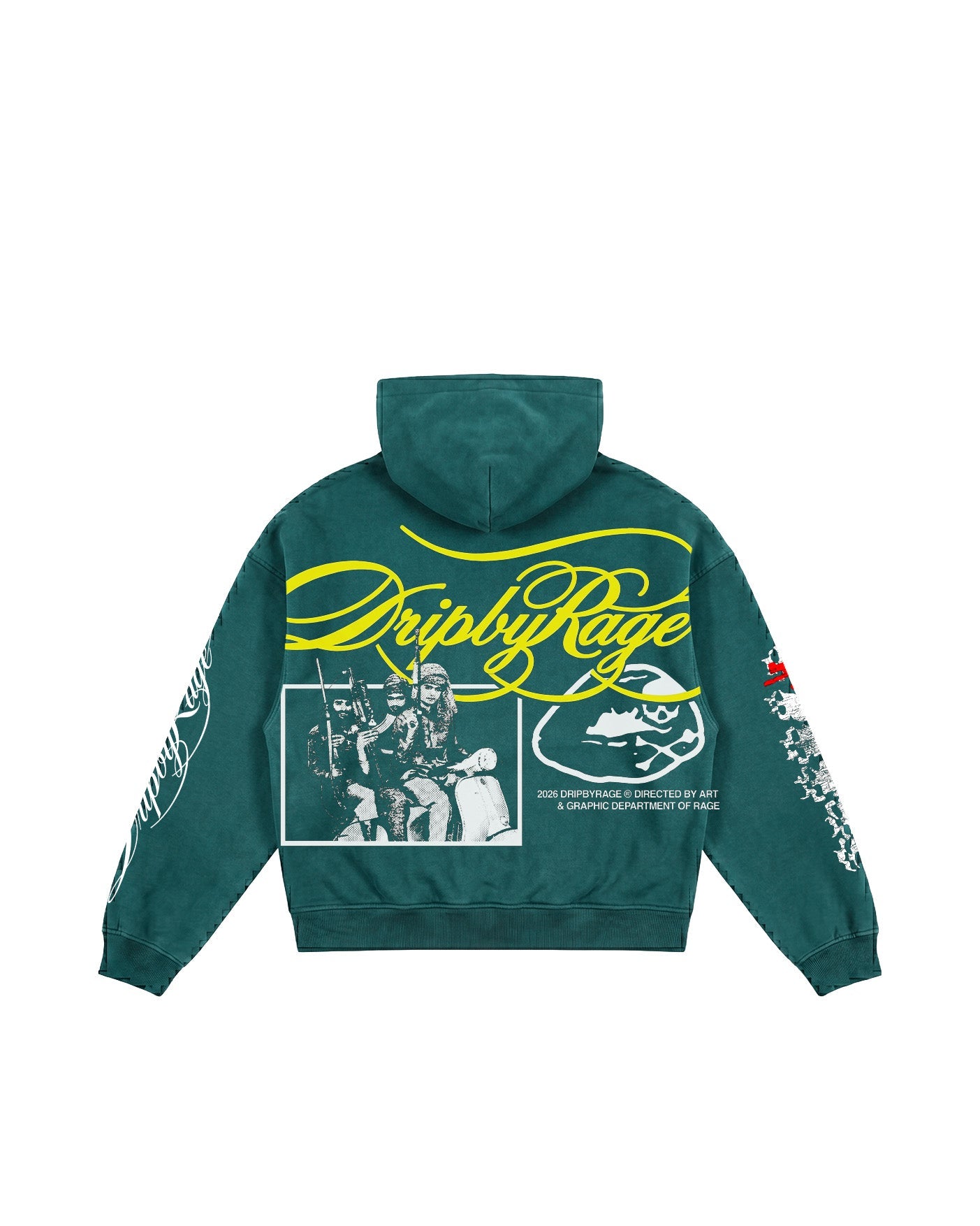 STREET FURY OVERSIZED FADED HOODIE - Drip by Rage