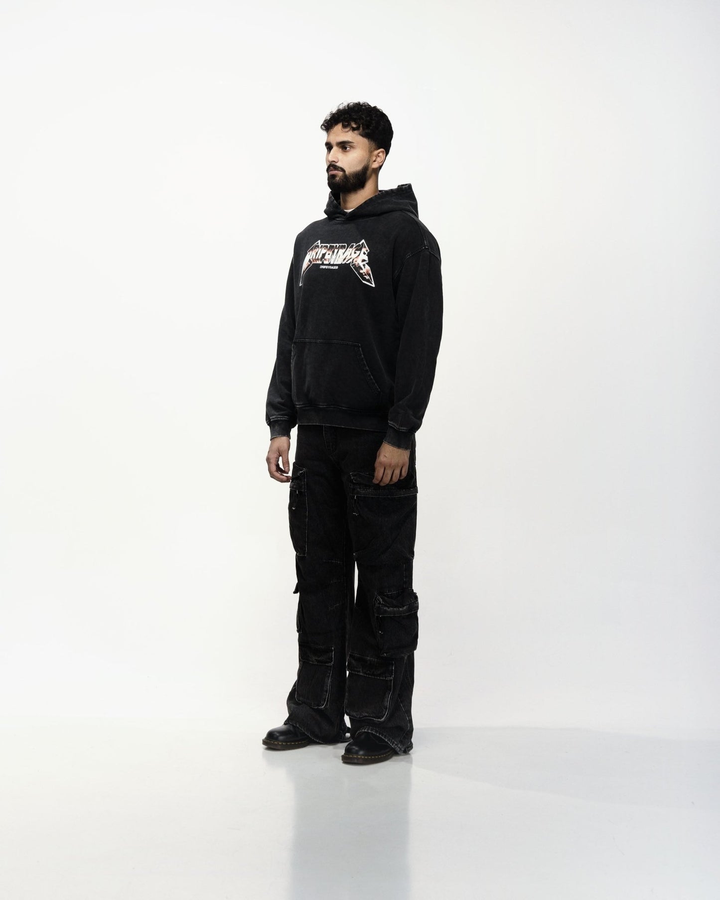 SWORD OF JUSTICE OVERSIZED FADED HOODIE - Drip by Rage