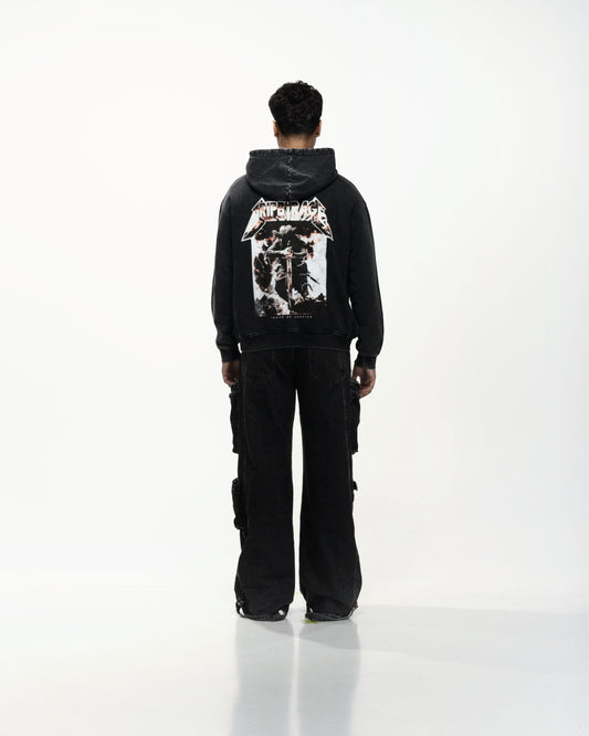 SWORD OF JUSTICE OVERSIZED FADED HOODIE - Drip by Rage