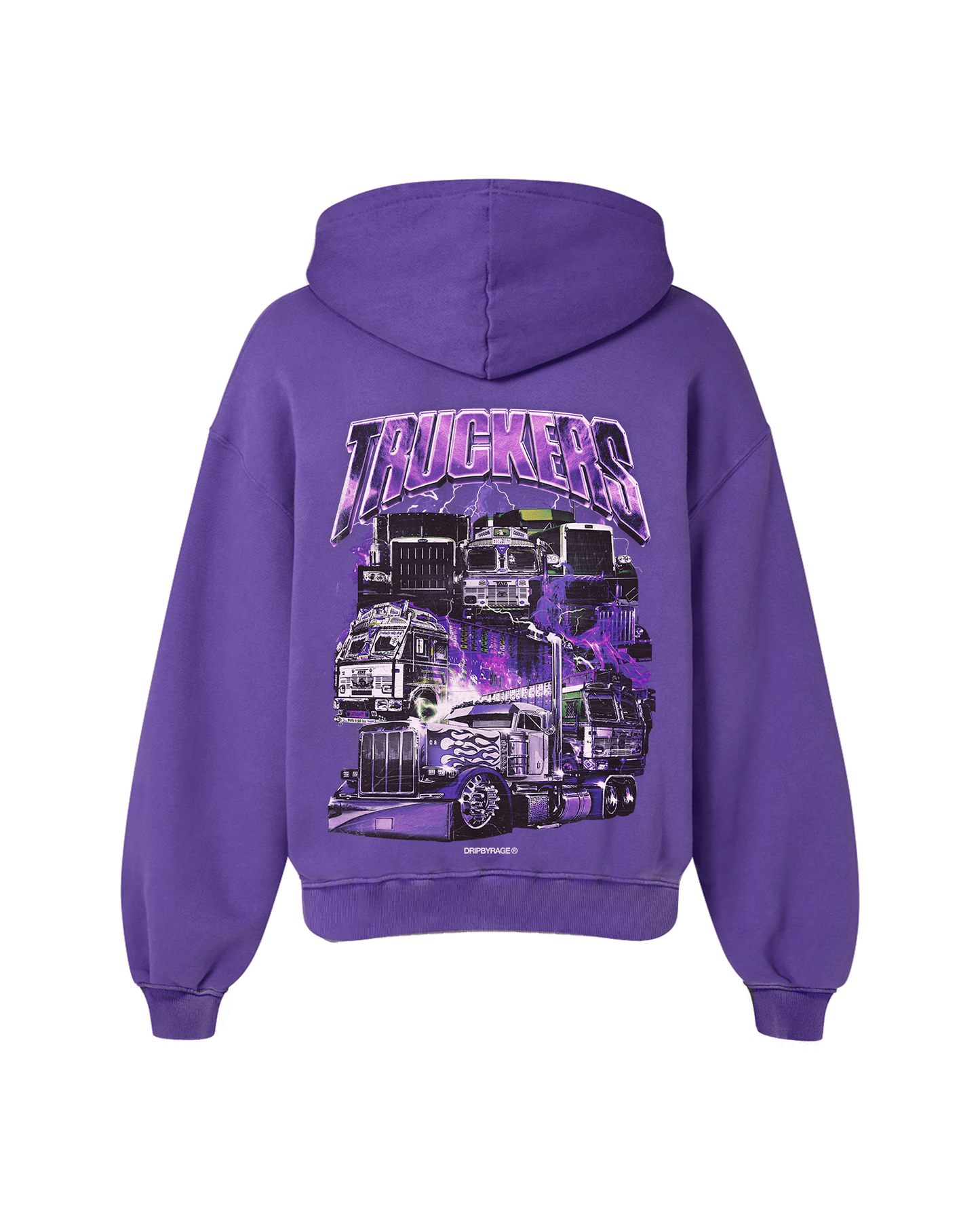 TRUCKERS PURPLE OVERSIZED FADED HOODIE HAZE - Drip by Rage