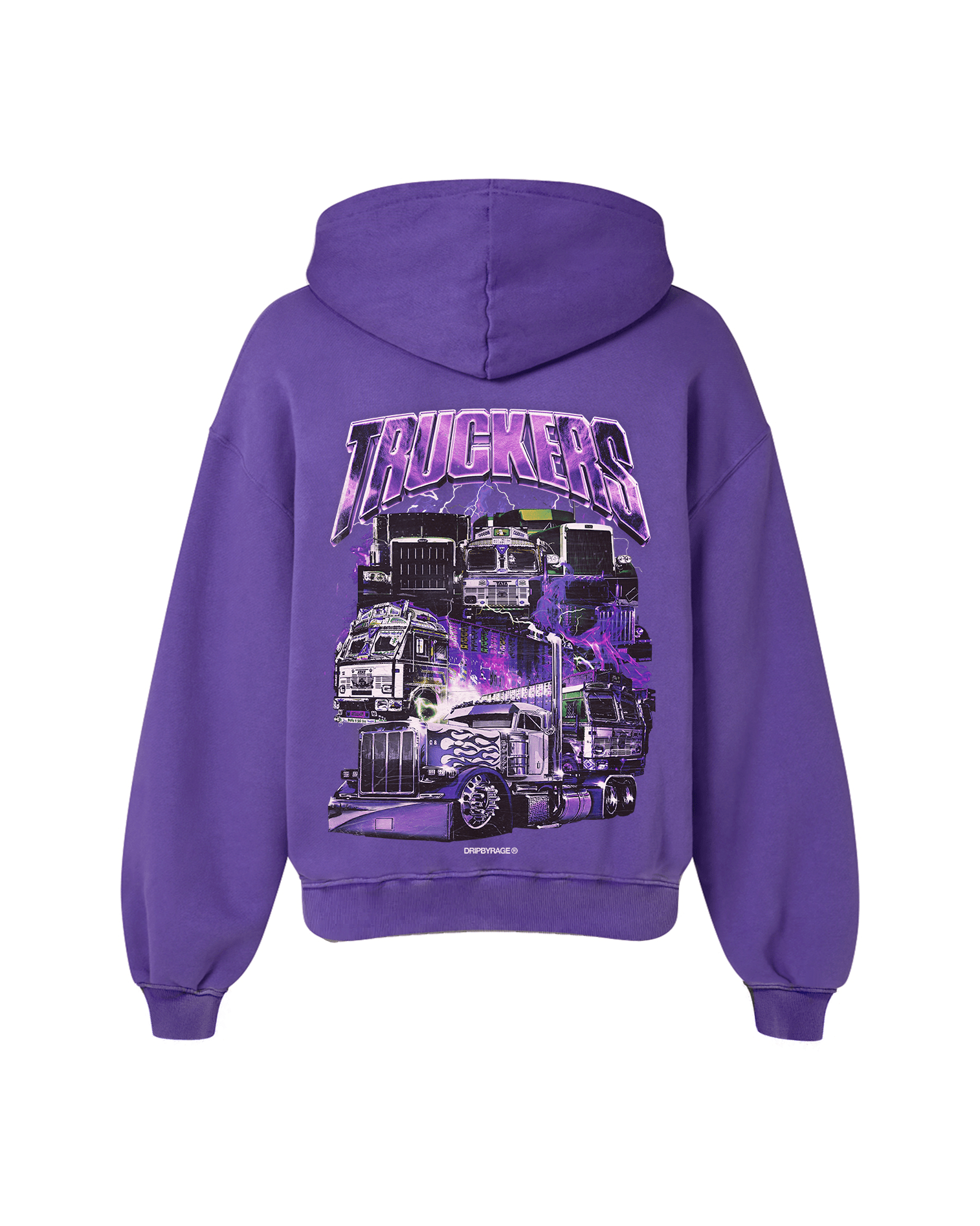 TRUCKERS PURPLE OVERSIZED FADED HOODIE HAZE - Drip by Rage