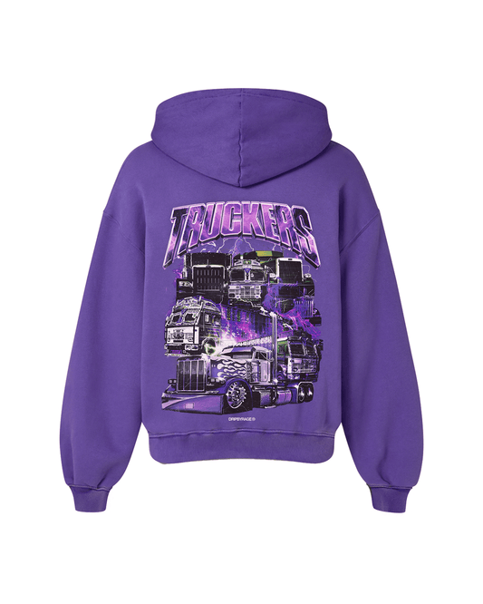 TRUCKERS PURPLE OVERSIZED FADED HOODIE HAZE - Drip by Rage