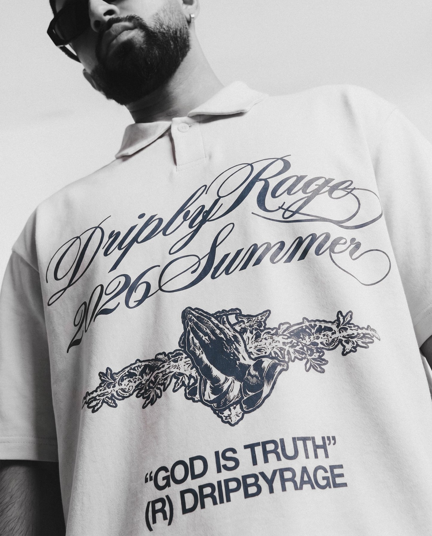 TRUTH COLLAR OVERSIZED POLO T-SHIRT - Drip by Rage
