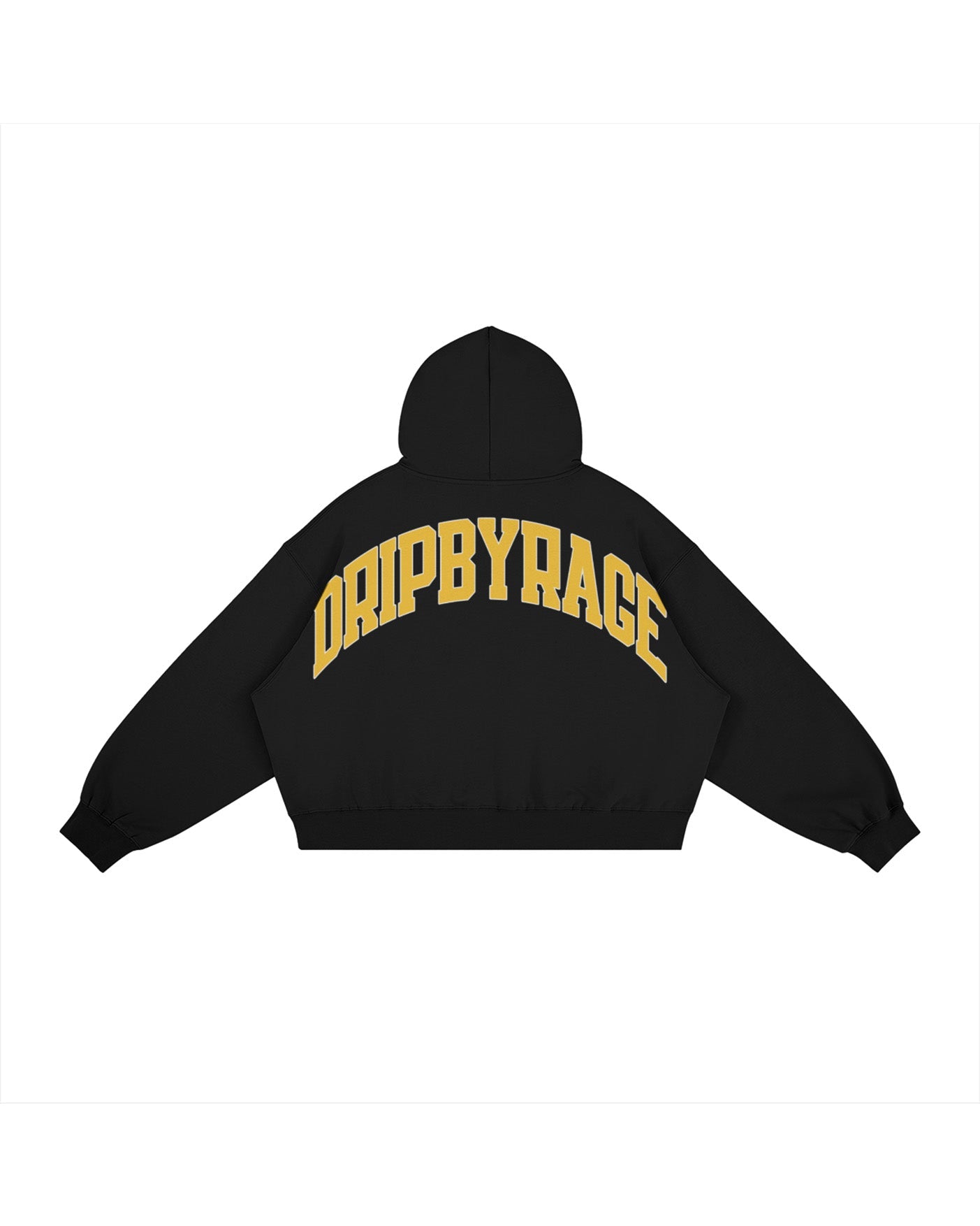 VARSITY BIG PRINT BOXY FLEECE HOODIE - Drip by Rage