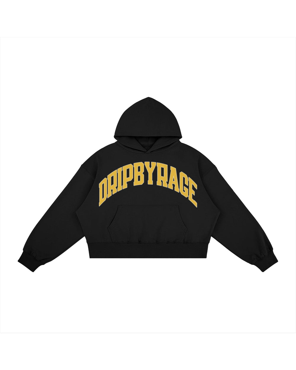VARSITY BIG PRINT BOXY FLEECE HOODIE - Drip by Rage