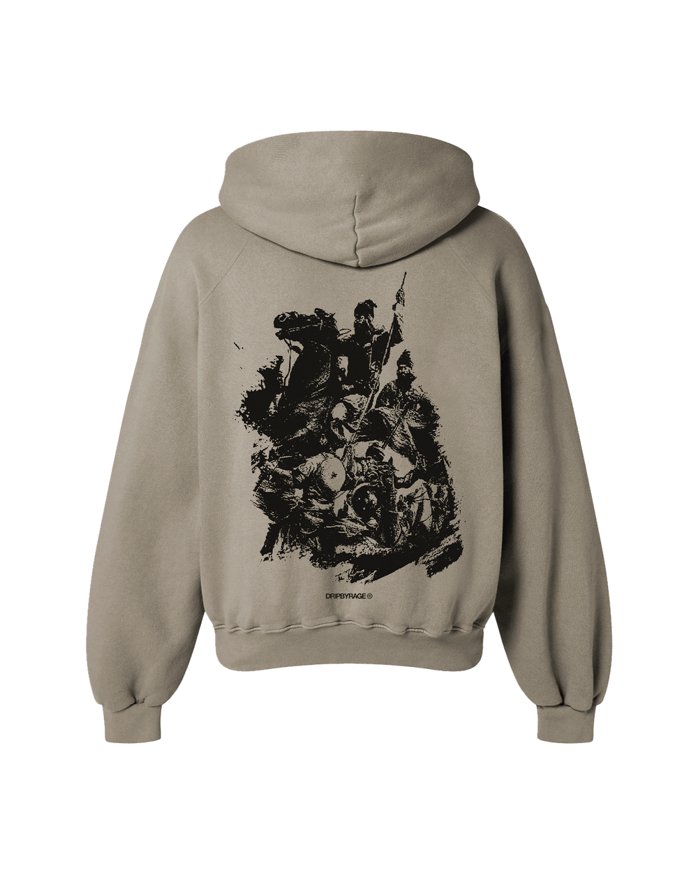 WAR OVERSIZED FLEECE HOODIE CAMEL - Drip by Rage