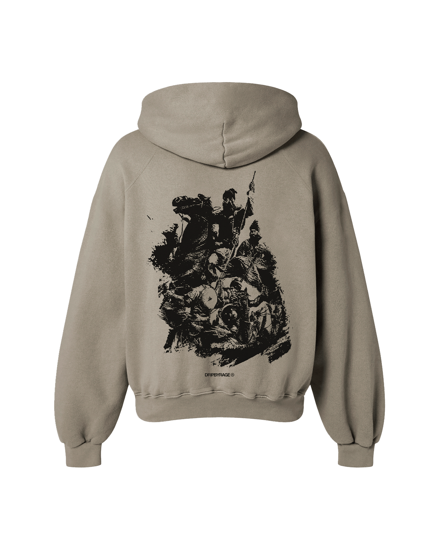 WAR OVERSIZED FLEECE HOODIE CAMEL - Drip by Rage