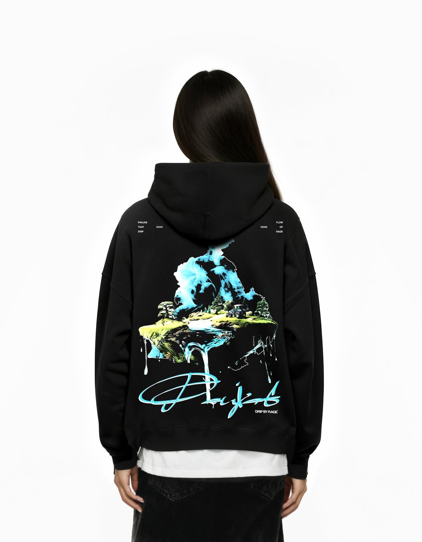 WATER OF PANJAB SUN FADED BOXY HOODIE - Drip by Rage