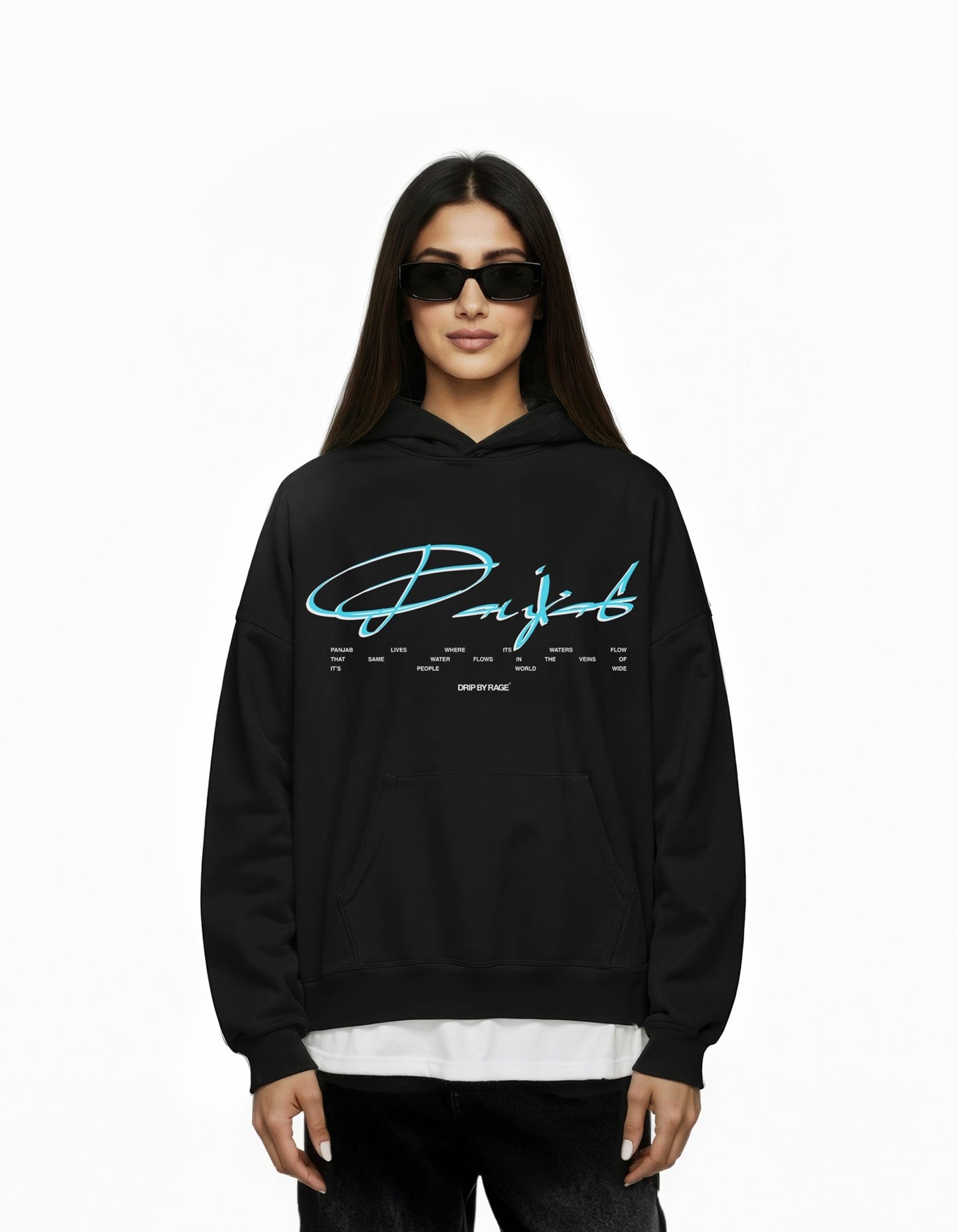 WATER OF PANJAB SUN FADED BOXY HOODIE - Drip by Rage