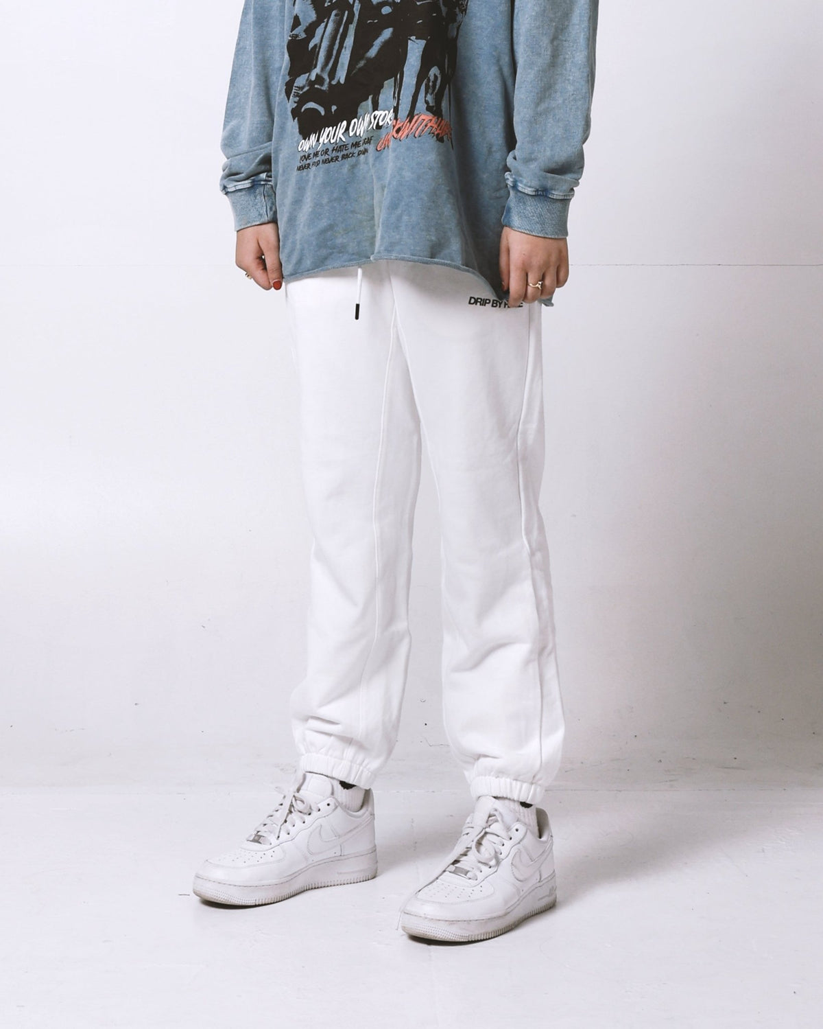 WHITE FRENCH TERRY SWEATPANTS - Drip by Rage