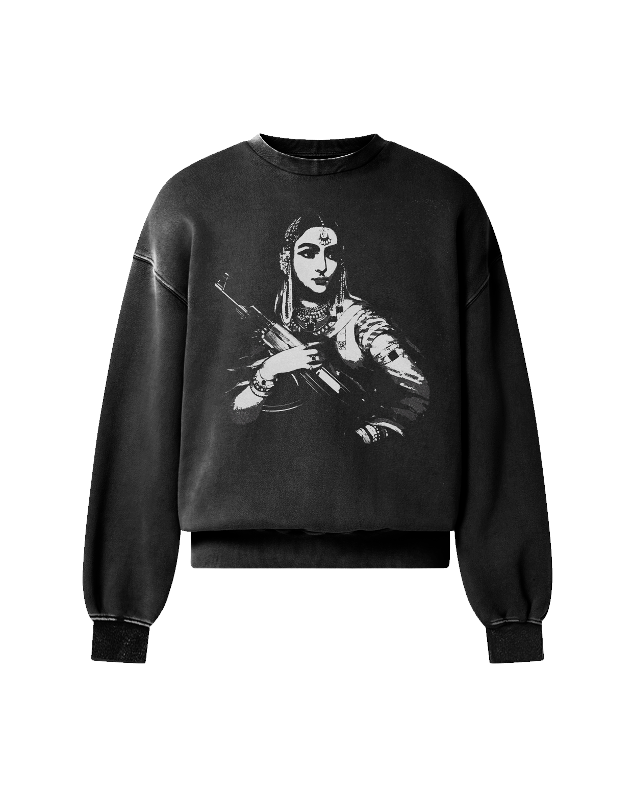 SWEAT-SHIRT DÉLAVÉ SURDIMENSIONNÉ GANGSTER QUEEN