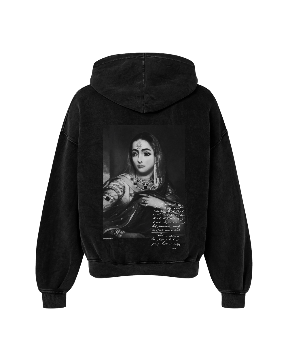 THE LAST QUEEN OVERSIZED FADED HOODIE BLACK