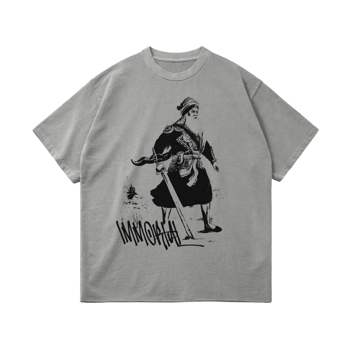 IMMORTAL OVERSIZED T-SHIRT FADED GREY - Drip by Rage