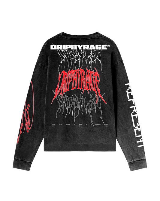 RAGE RACING V2 OVERSIZED FADED LONG SLEEVE