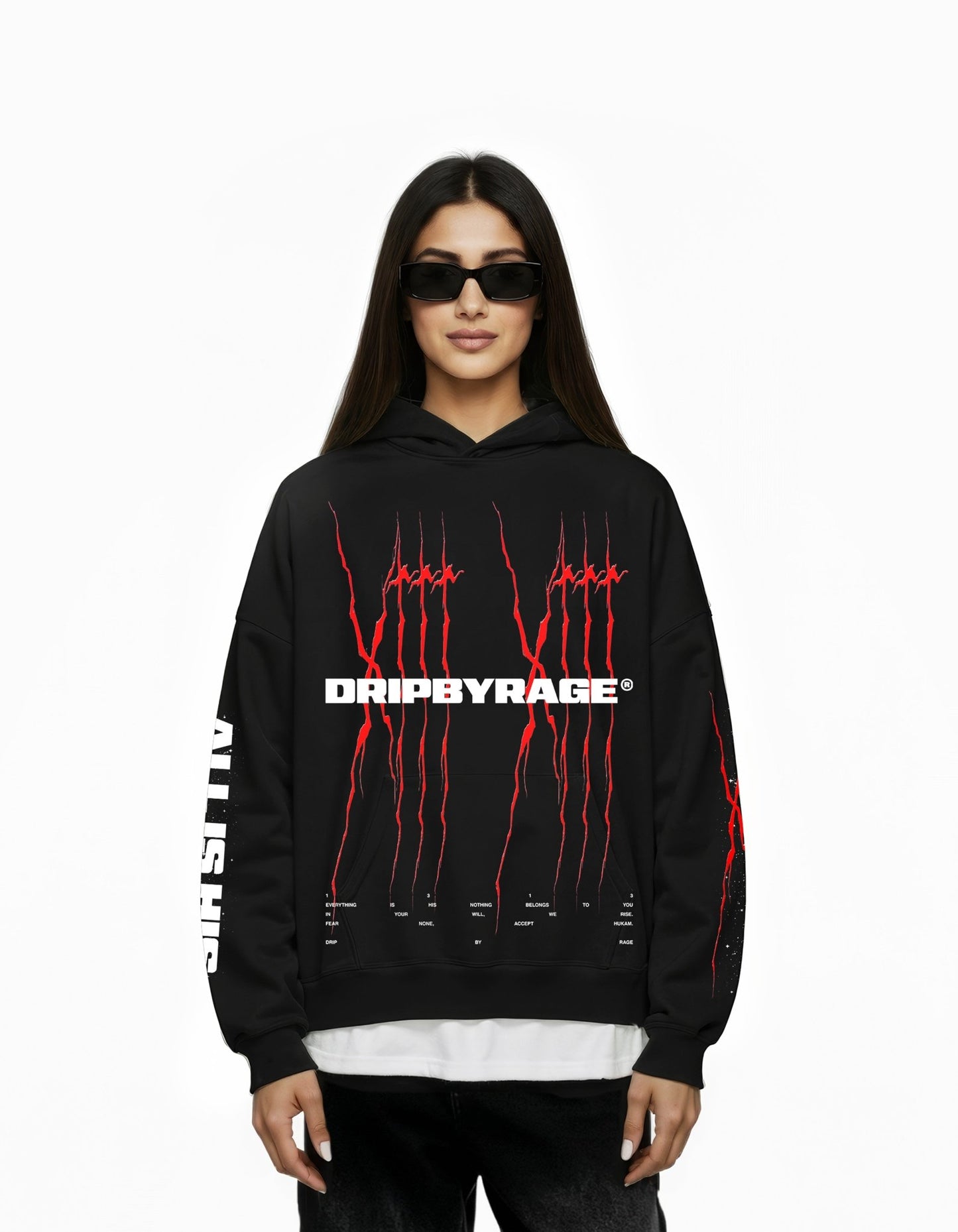 1313: ALL IS HIS SUN FADED BOXY HOODIE - Drip by Rage