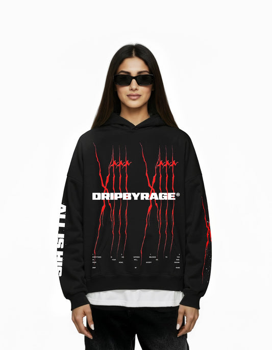 1313: ALL IS HIS SUN FADED BOXY HOODIE - Drip by Rage
