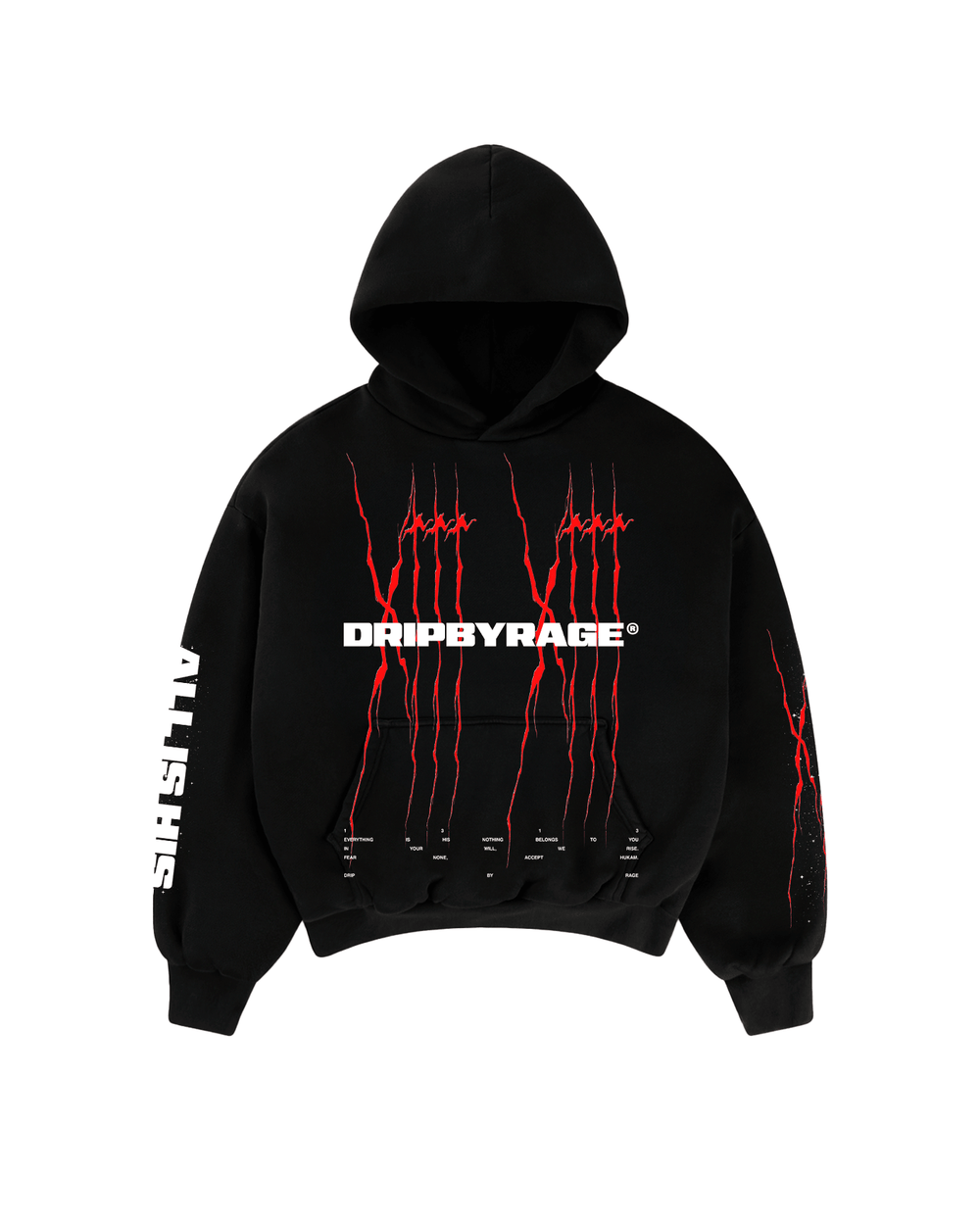 1313: ALL IS HIS SUN FADED BOXY HOODIE - Drip by Rage