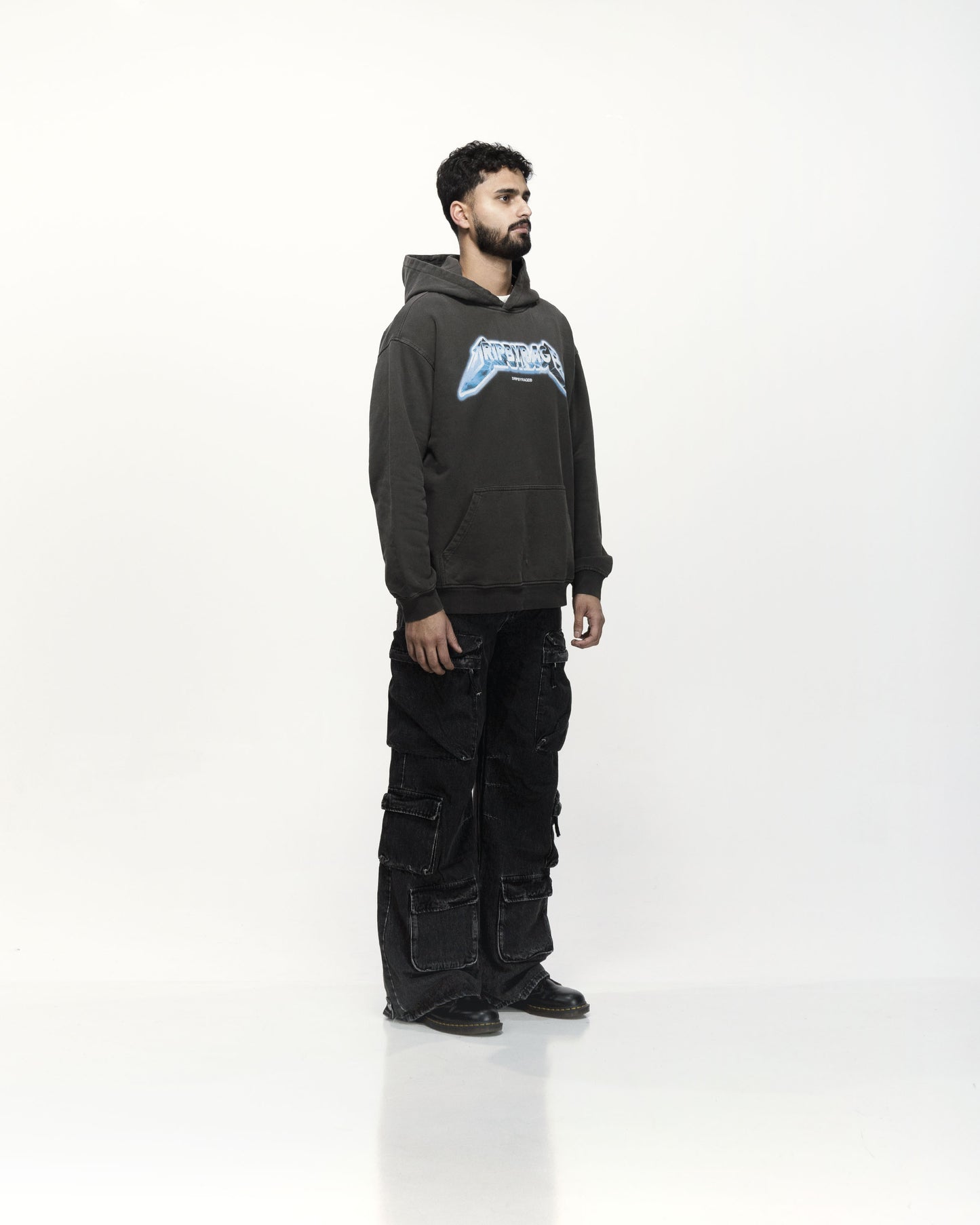 PATH OF SAINT OVERSIZED FADED HOODIE GREY