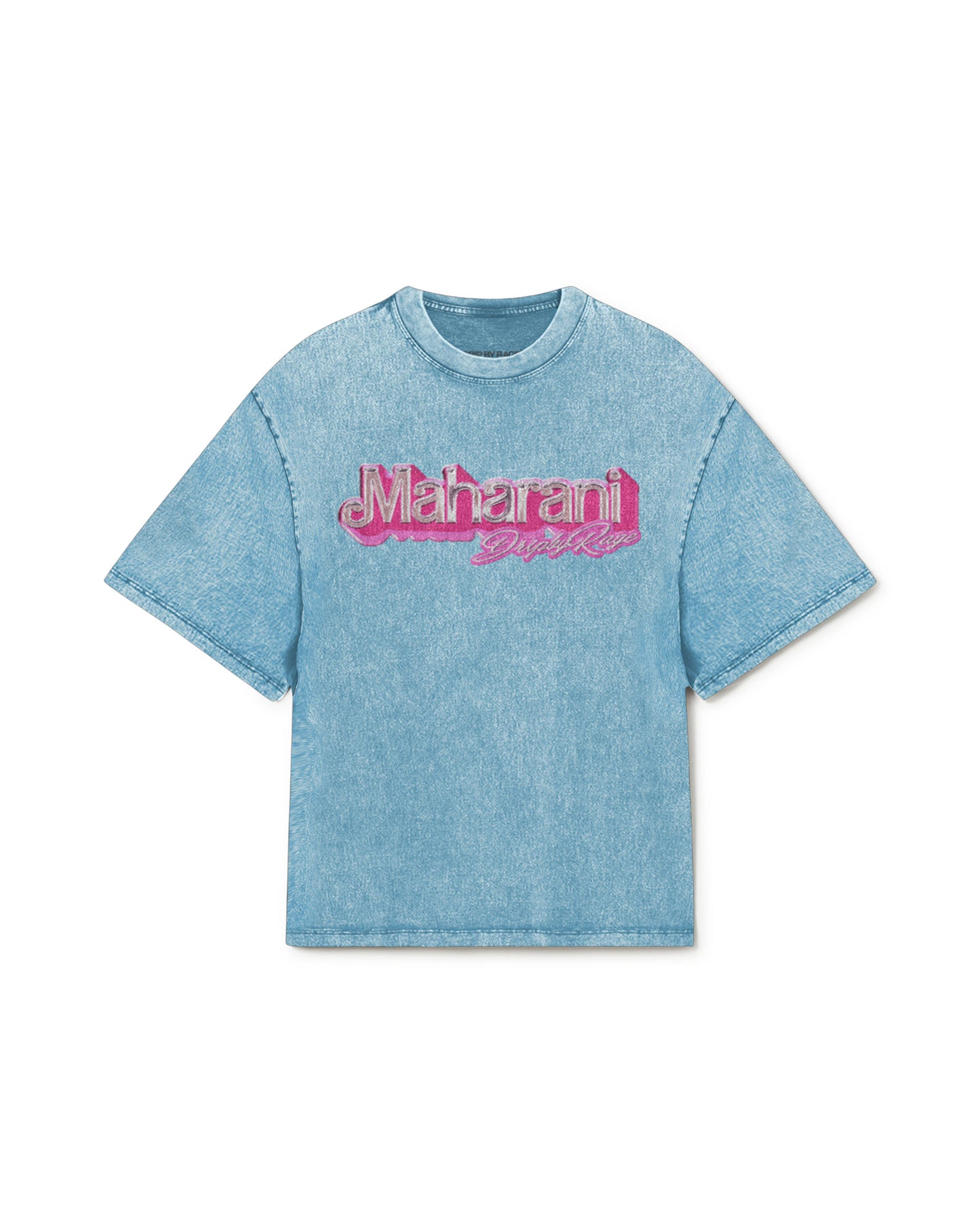 BROWN BARBIE OVERSIZED WASHED T-SHIRT PASTEL BLUE