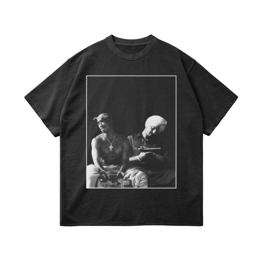 SIDHU X TUPAC OVERSIZED FADED T-SHIRT