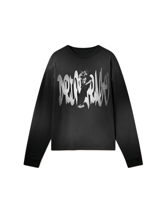 GRAFFITI OVERSIZED WASHED LONG SLEEVE