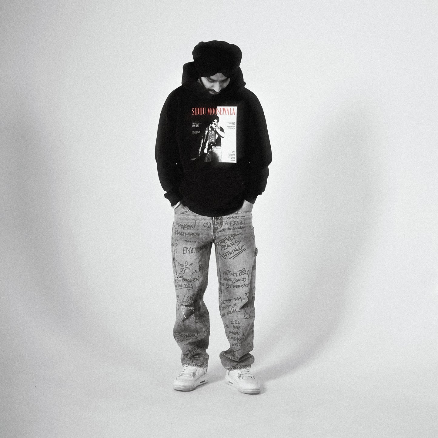 SIDHU X SCARFACE OVERSIZED FADED HOODIE