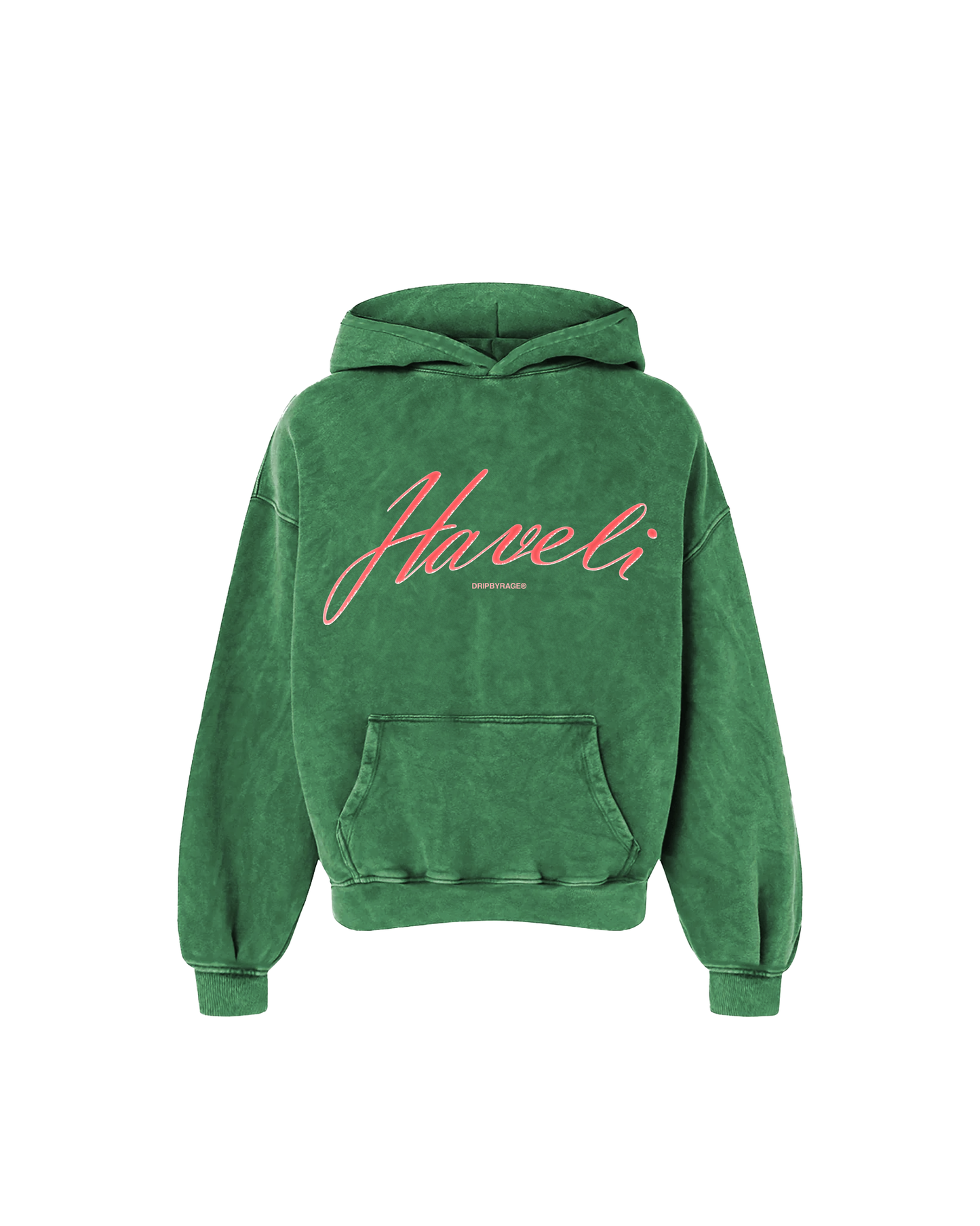 HAVELI OVERSIZED GREEN WASHED HOODIE
