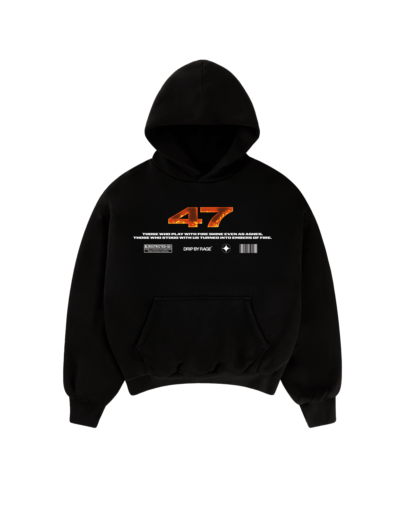 47 FLAME EDITION SUN FADED BOXY HOODIE - Drip by Rage