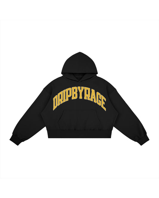 VARSITY BIG PRINT BOXY FLEECE HOODIE