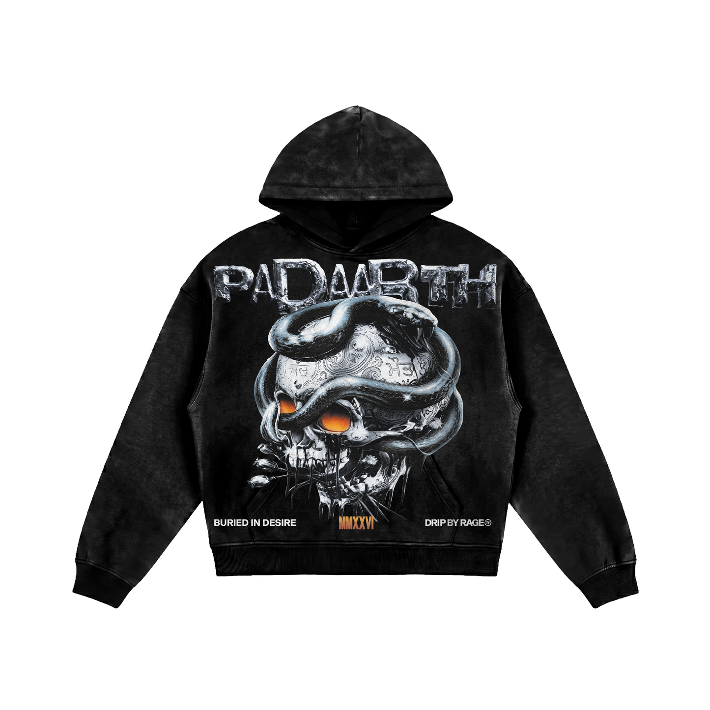 BLACK HEAVEN FADED ZIP-UP HOODIE