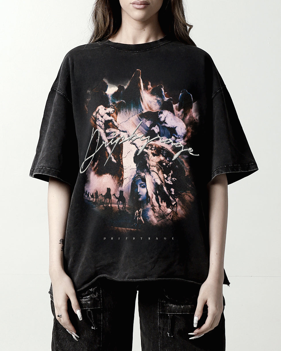 T-shirt surdimensionné délavé avec attachement