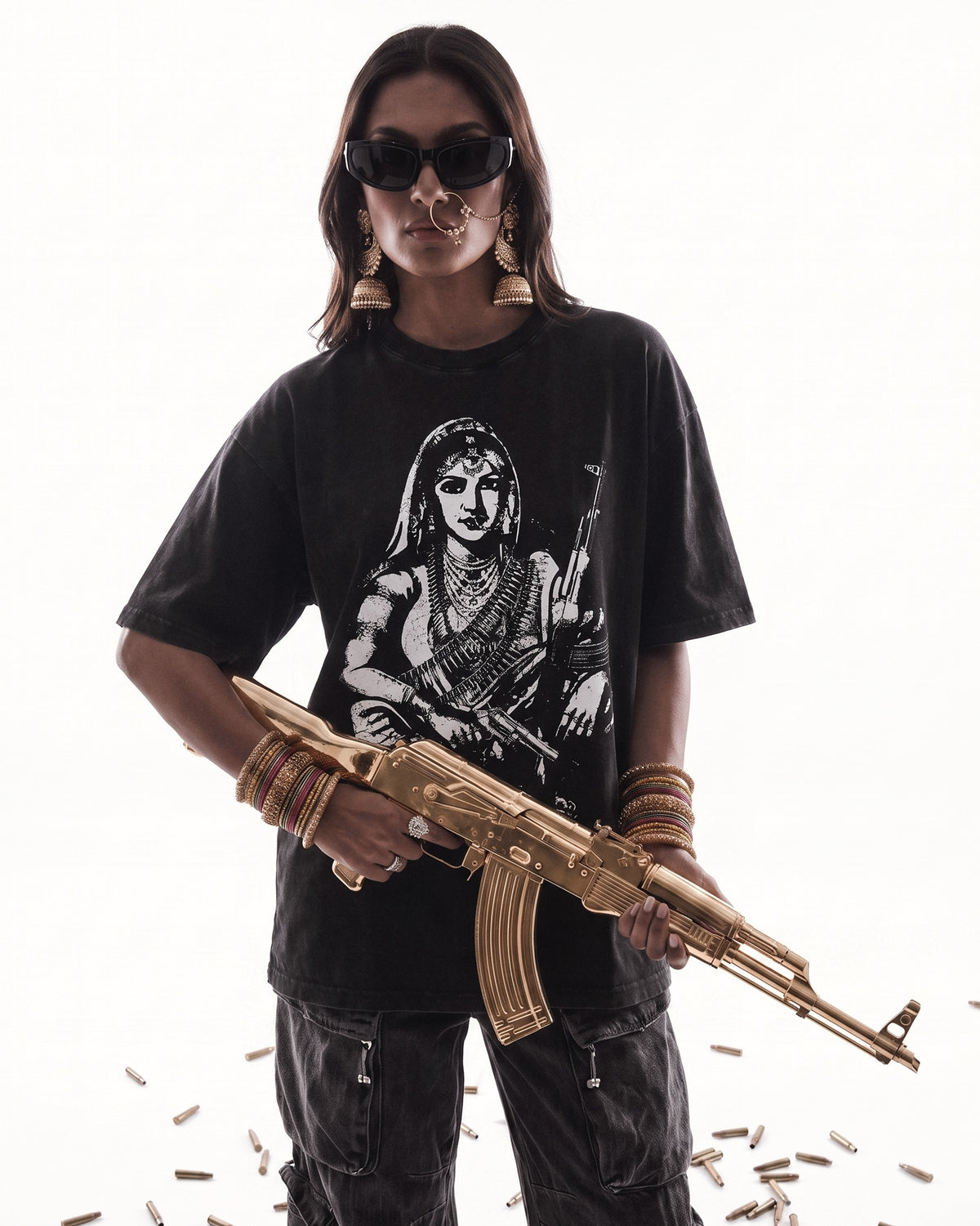 T-shirt oversize délavé Gangster Queen II