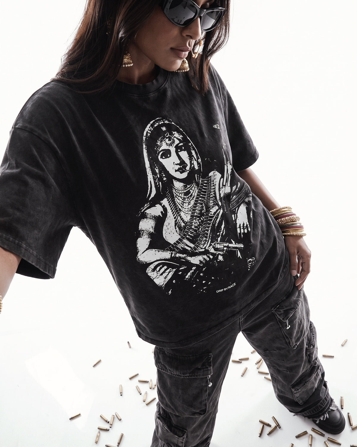 T-shirt oversize délavé Gangster Queen II