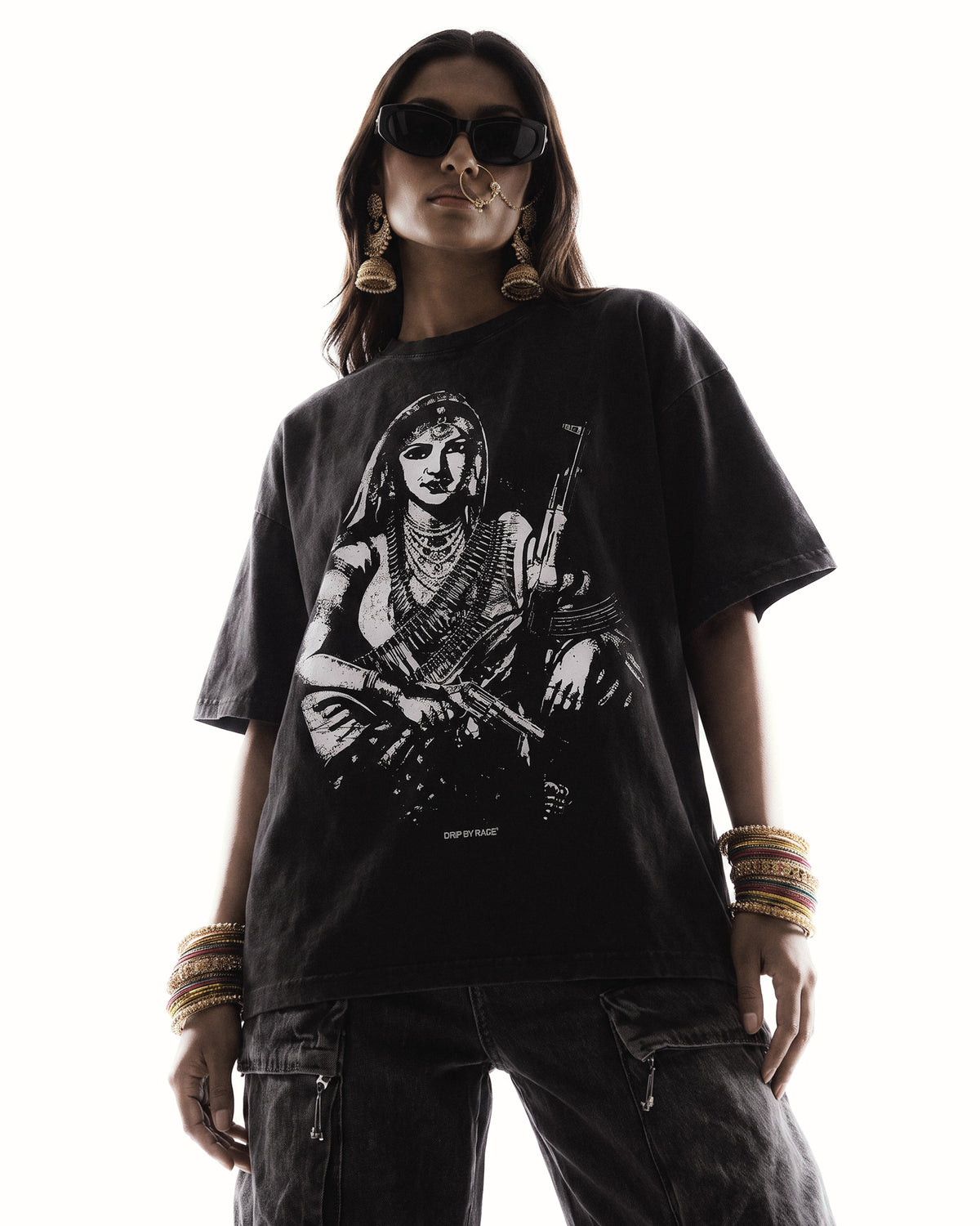 T-shirt oversize délavé Gangster Queen II