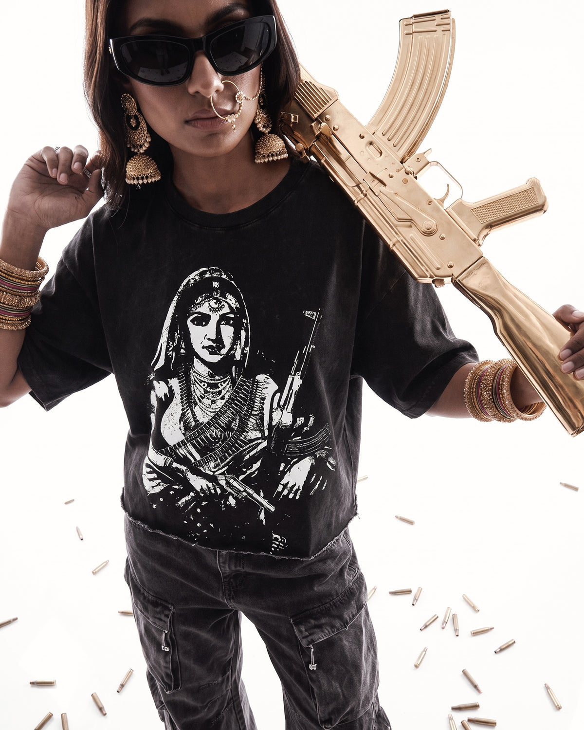 T-shirt oversize délavé Gangster Queen II