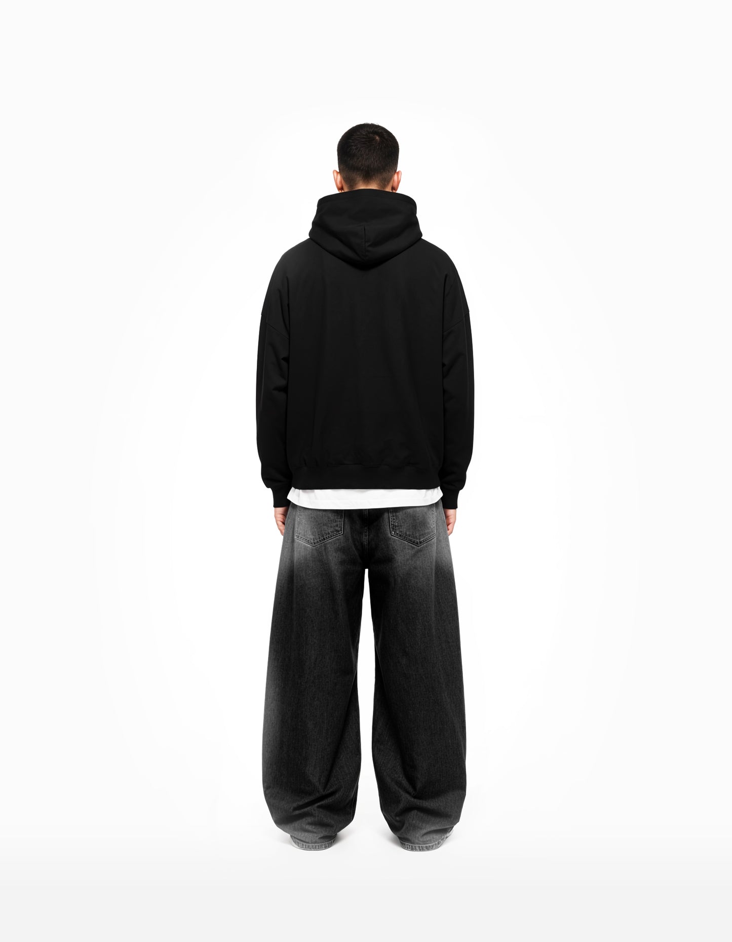 LIFE OF HIP-HOP BIG PRINT SUN FADED BOXY HOODIE