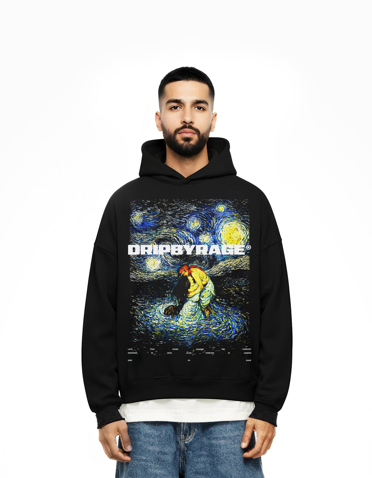 SOHNI MAHIWAL BIG PRINT SUN FADED BOXY HOODIE