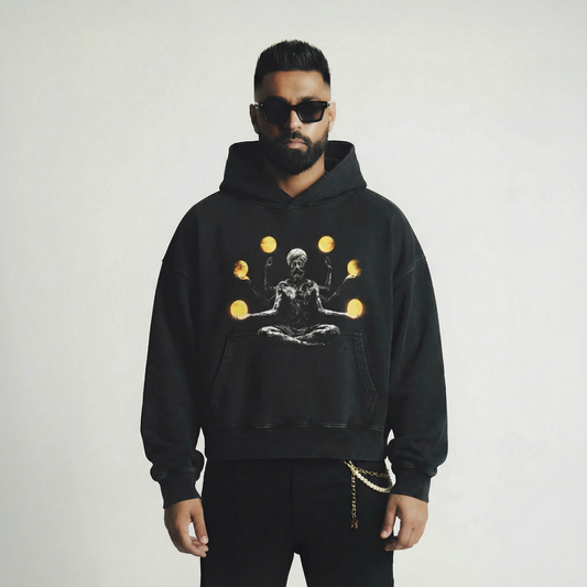 6TH DIMENSION BOXY FADED HOODIE